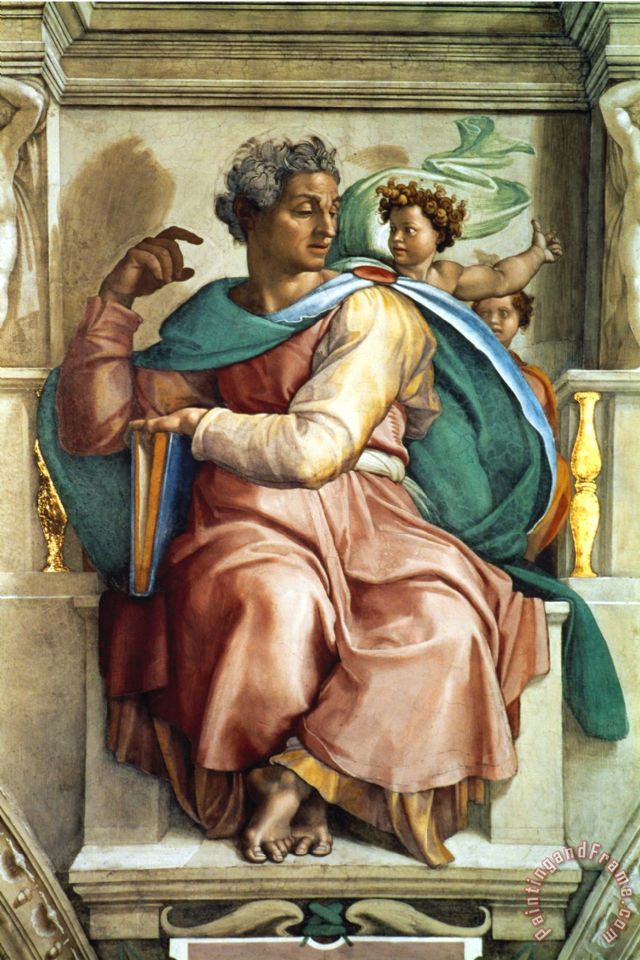 640x960 Michelangelo Buonarroti The Sistine Chapel Ceiling Frescos After - Isaiah Painting