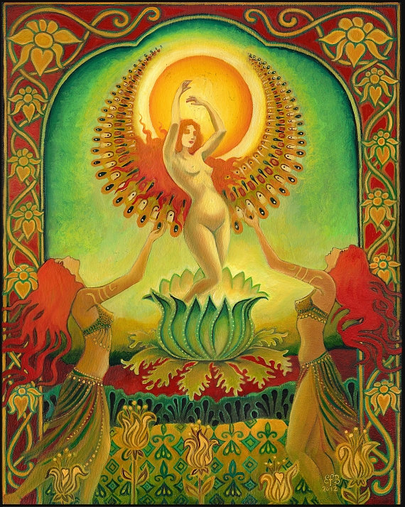 570x713 Mother Isis Summer Solstice Goddess 16x20 Poster Print Psychedelic - Isis Painting