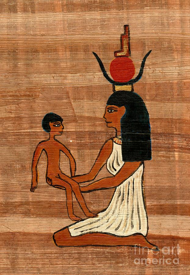 623x900 Queen Of Heaven Isis Embracing A Child Painting By Pet Serrano - Isis Painting