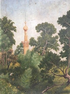 300x400 Antique Minaret Middle East Oriental Islamic Oil Painting By C - Islamic Oil Painting