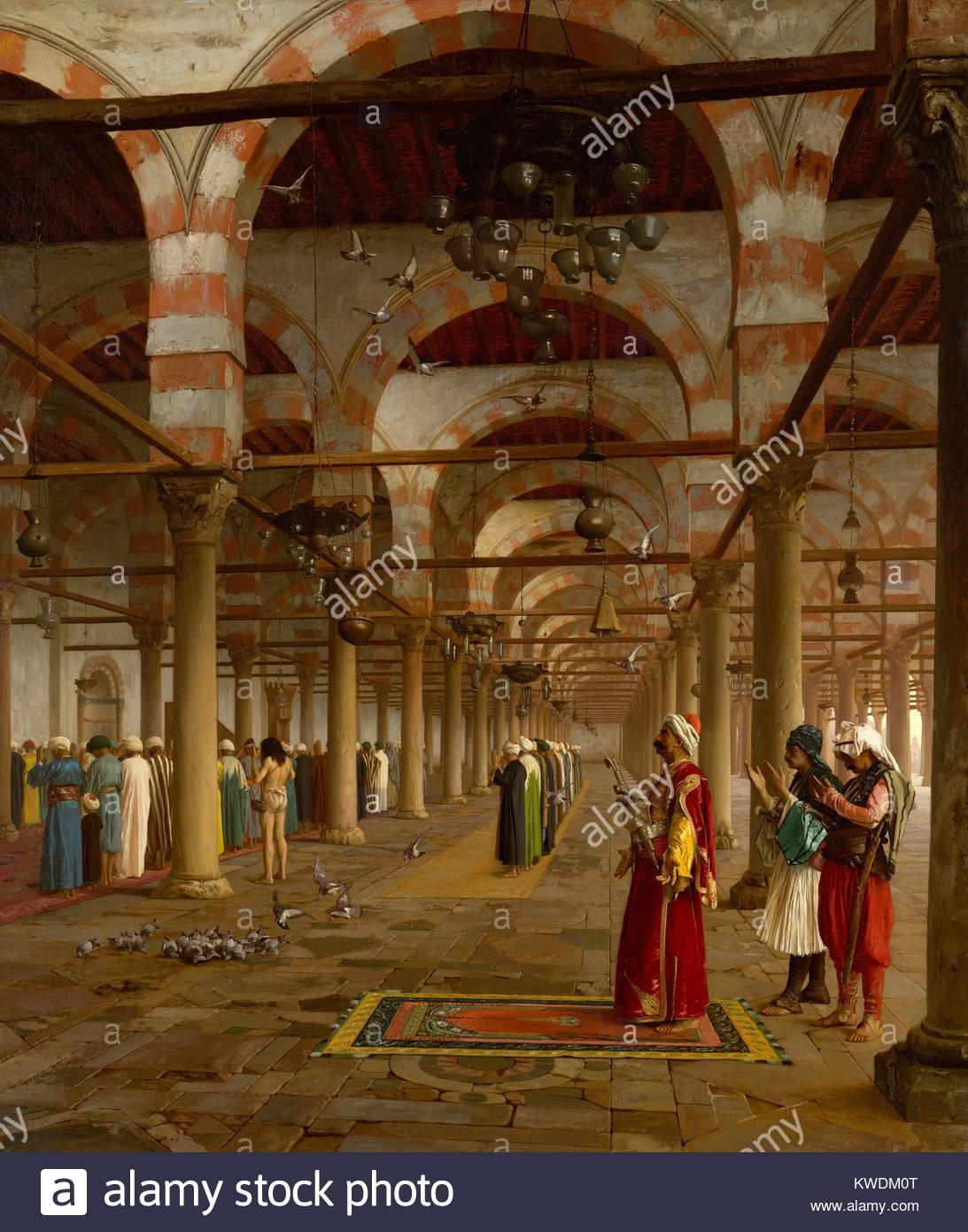 1093x1390 Prayer In The Mosque, By Jean Leon Gerome, 1871, French Painting - Islamic Oil Painting