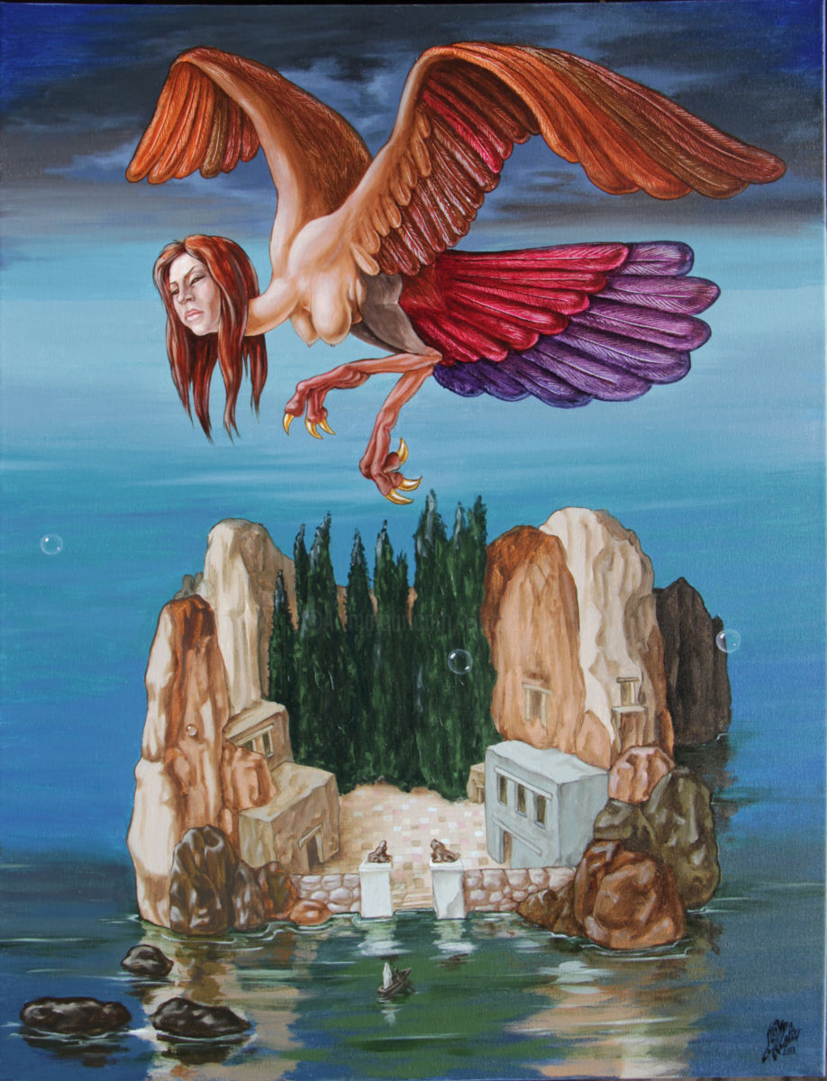 918x1200 Harpy From The Island Of The Dead (Victor Molev) - Island Of The Dead Painting