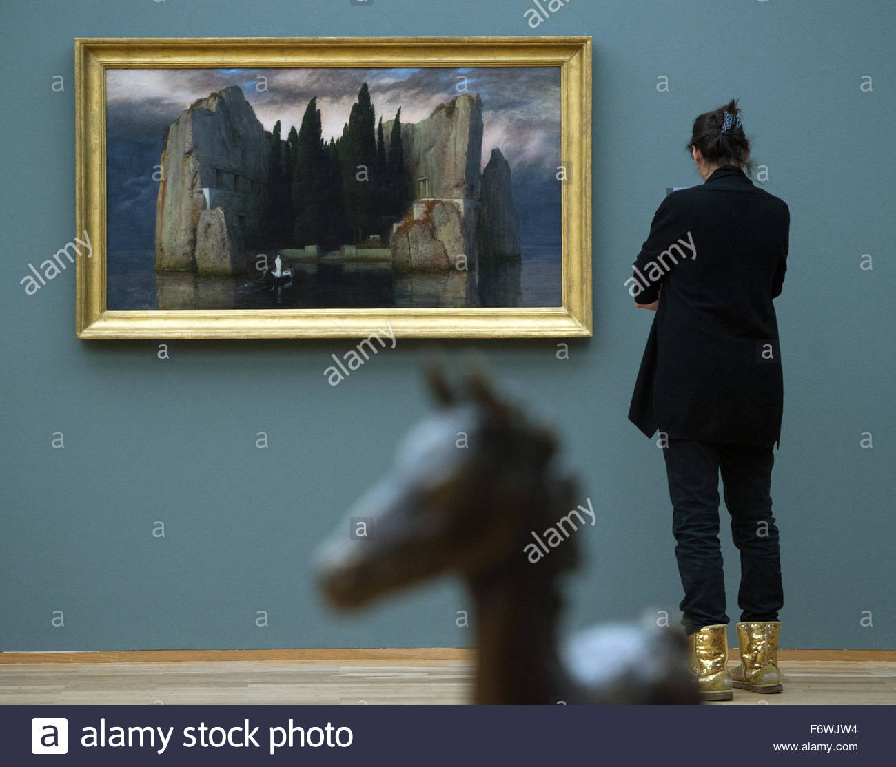 1300x1114 A Woman Looks - Island Of The Dead Painting