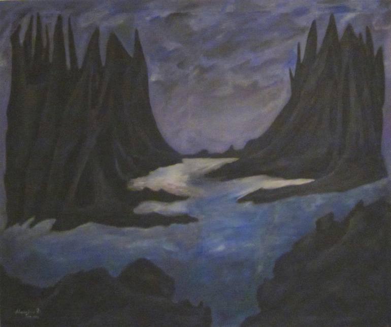 770x644 Saatchi Art Island Of The Dead Painting By Marolina Evans - Island Of The Dead Painting