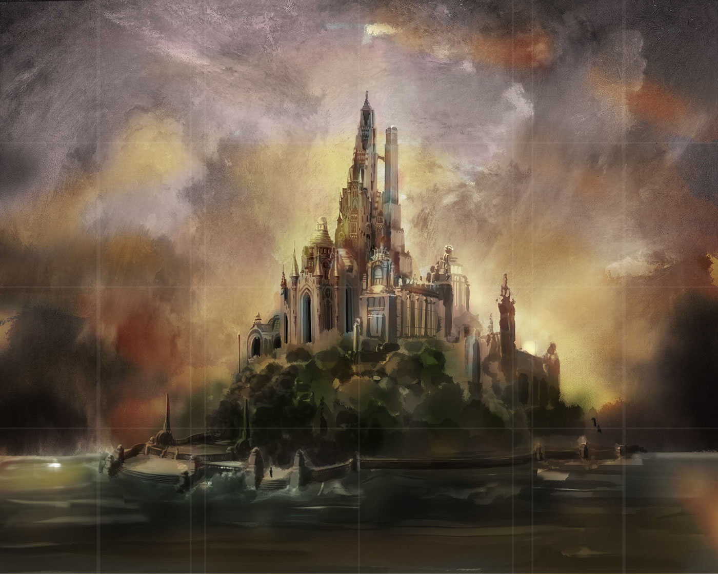 1400x1120 The Island On Pantone Canvas Gallery - Island Of The Dead Painting