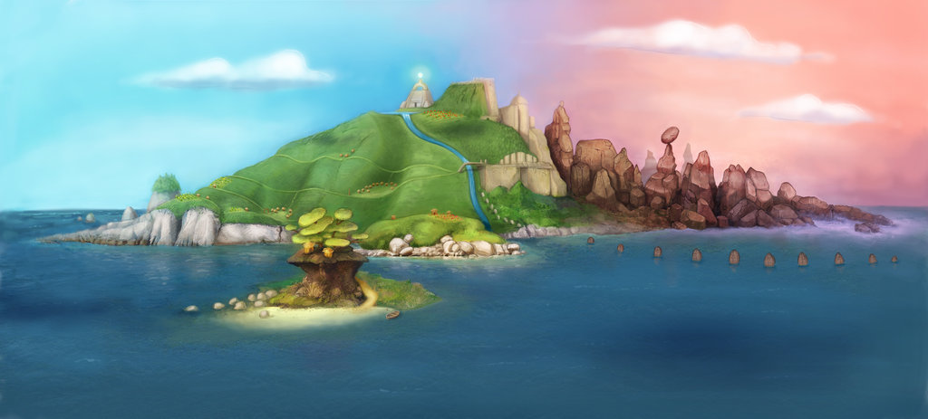 1024x463 Island Painting By Archivalcarnival - Island Painting