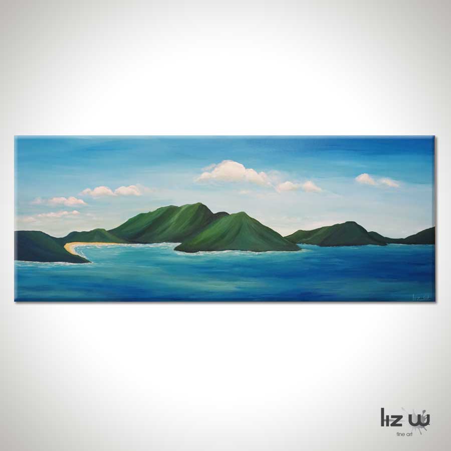 900x900 Virgin Islands Painting, Original Island Seascape Art - Island Painting