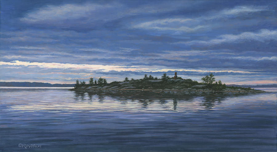900x494 Chimney Island Painting By Richard De Wolfe - Island Painting