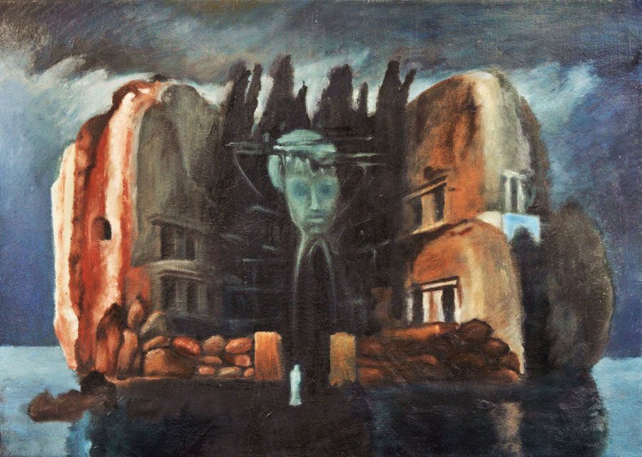 900x641 Isle Of Dead Inspired By Arnold Bocklin - Isle Of The Dead Painting