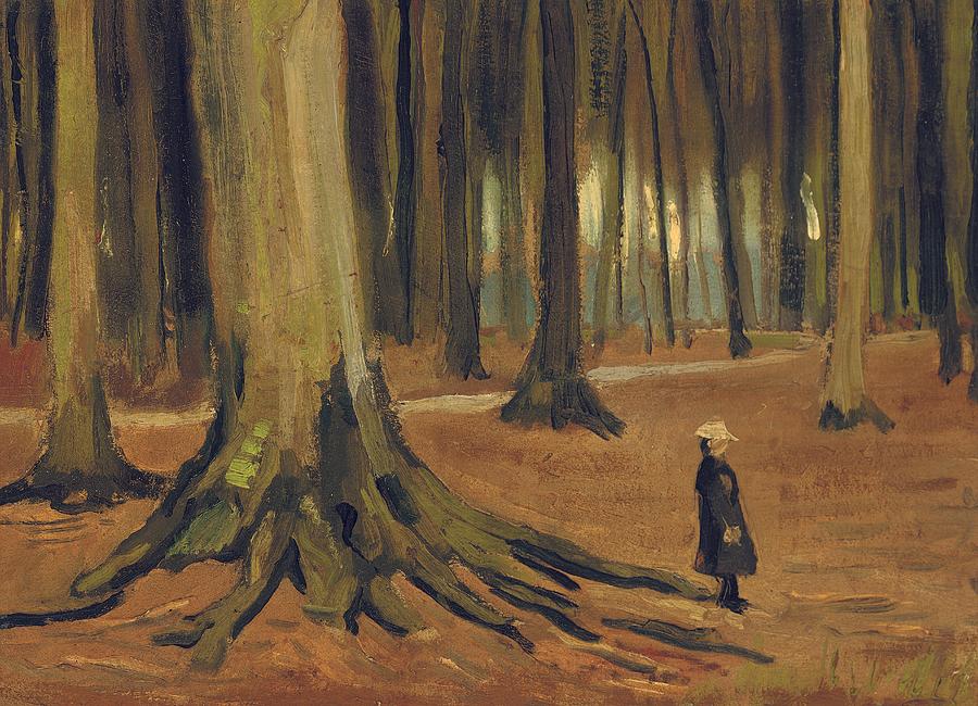 900x650 A Girl In A Wood Painting By Vincent Van Gogh - Isolation Painting