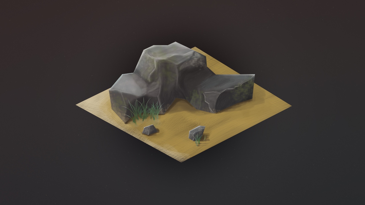 1280x720 Isometric Stone - Isometric Painting
