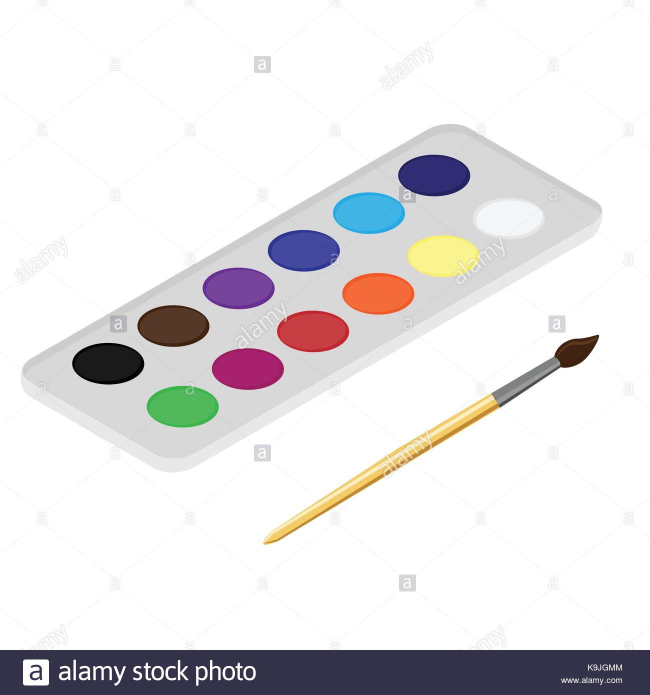 1300x1390 Isometric Vector Illustration Set Of Watercolor Paints - Isometric Painting