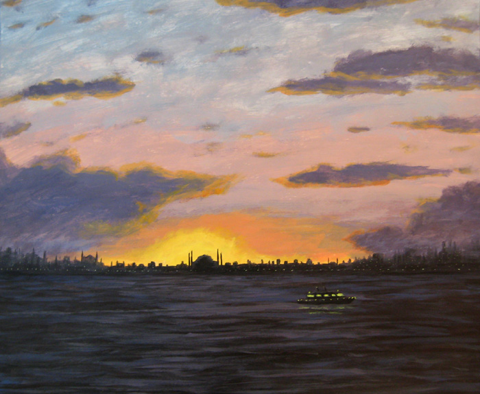 700x575 Istanbul Sunset On The Bosphorus - Istanbul Painting