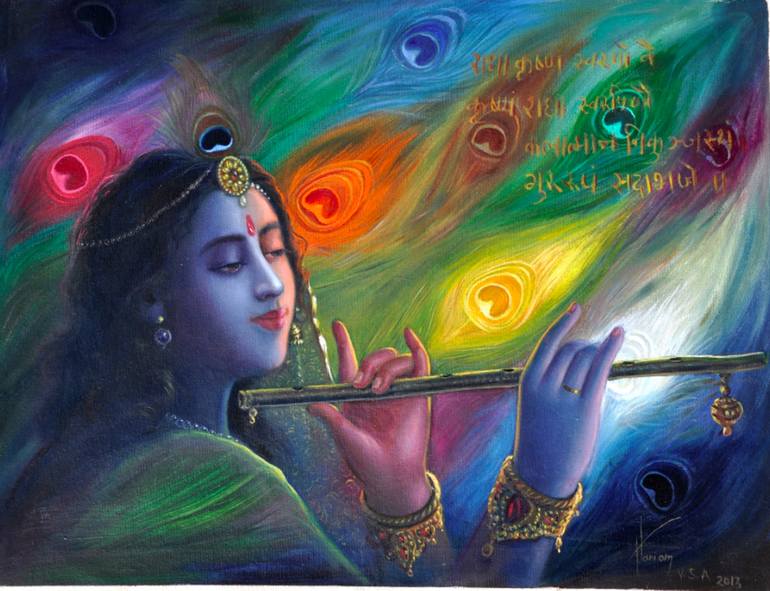 770x591 Saatchi Art Love For Flute Painting By Hari Om Singh - It Flute Painting
