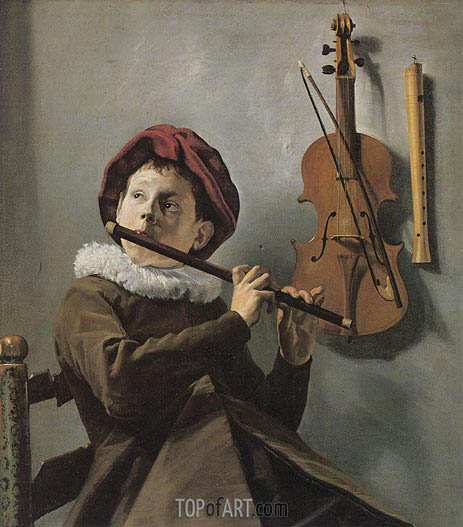 463x527 The Young Flute Player Judith Leyster Painting Reproduction - It Flute Painting