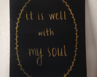 340x270 It Is Well With My Soul Peach Watercolor Quote Canvas 8x10 In. - It Is Well With My Soul Canvas Painting