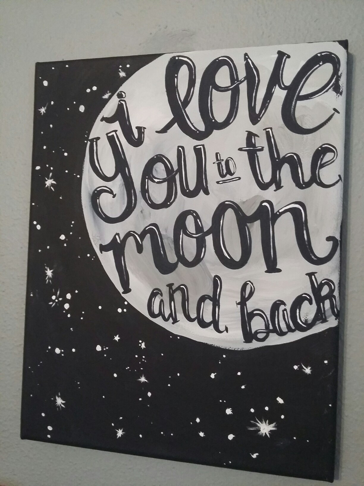1224x1632 Love Painting Canvas Moon I Love You To The Moon And Back Design - It Is Well With My Soul Canvas Painting