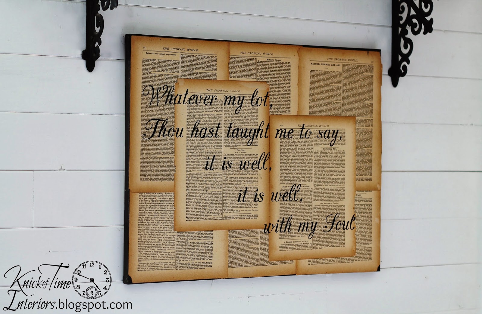 1600x1044 Repurposed Book Page Canvas Hymn Art Knick Of Time - It Is Well With My Soul Canvas Painting