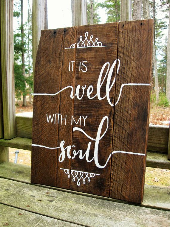 570x760 It Is Well With My Soul Wood Sign, Hand Painted Wood Sign - It Is Well With My Soul Painting