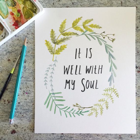 570x570 Original Watercolor Painting It Is Well With My Soul - It Is Well With My Soul Painting