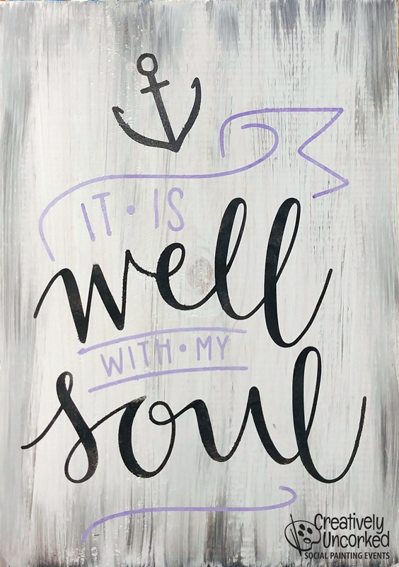 564x800 Wood Sign Private Parties - It Is Well With My Soul Painting