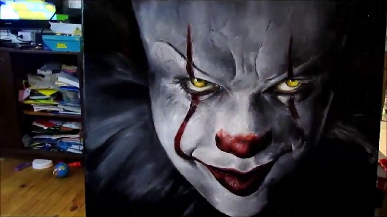 1280x720 Speed Painting Pennywise It (Bill Skarsgard) - It Painting