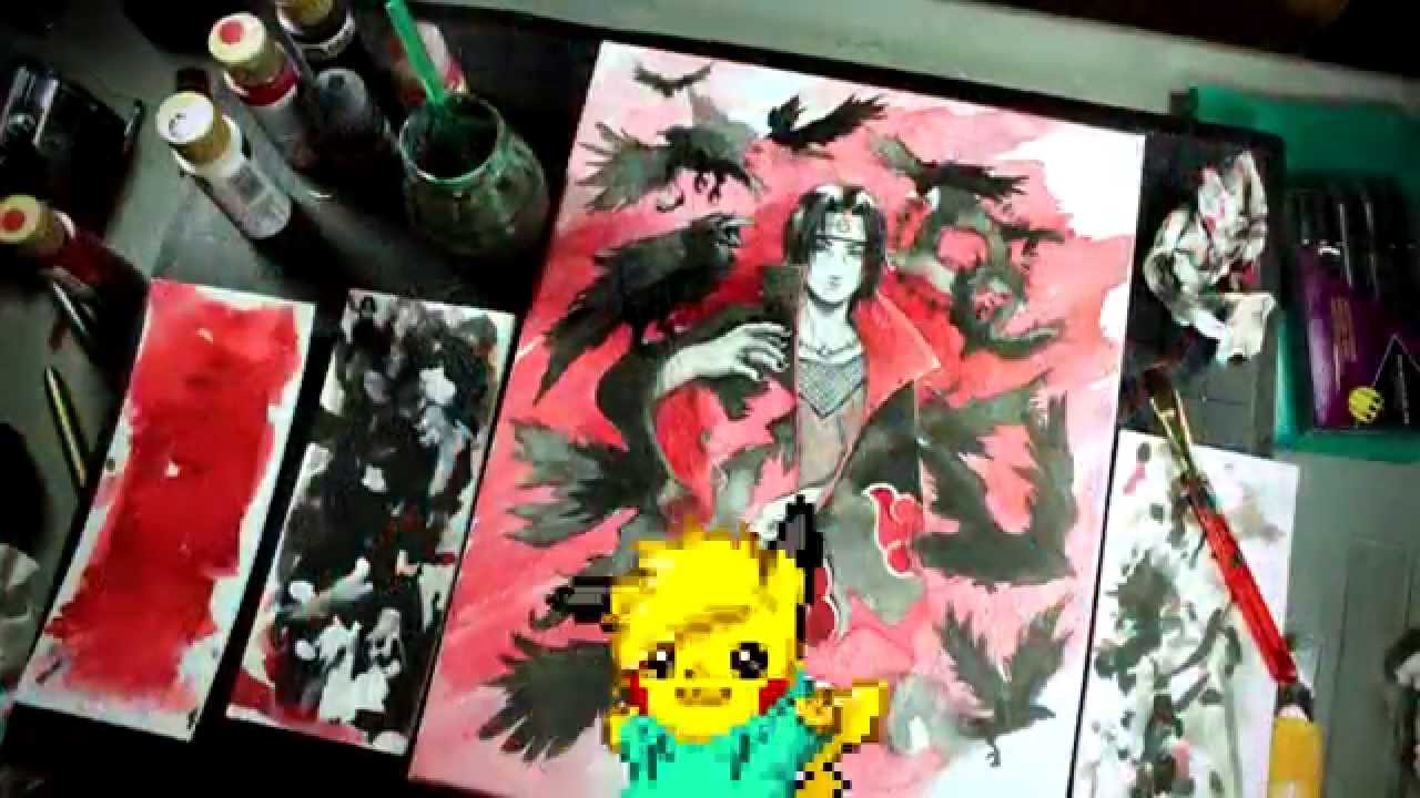 1280x720 Itachi Ink Painting - Itachi Painting