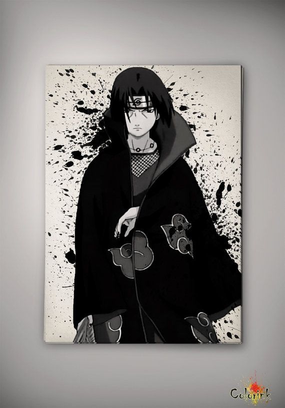 570x814 Naruto Shippuuden Uchiha Itachi Watercolor Print 8x10 Archival - Itachi Painting