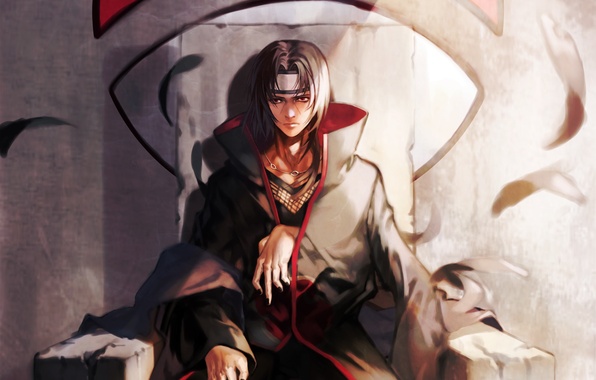 596x380 Wallpaper Naruto, Art, Itachi, Nona, The Uchiha Clan Images - Itachi Uchiha Painting
