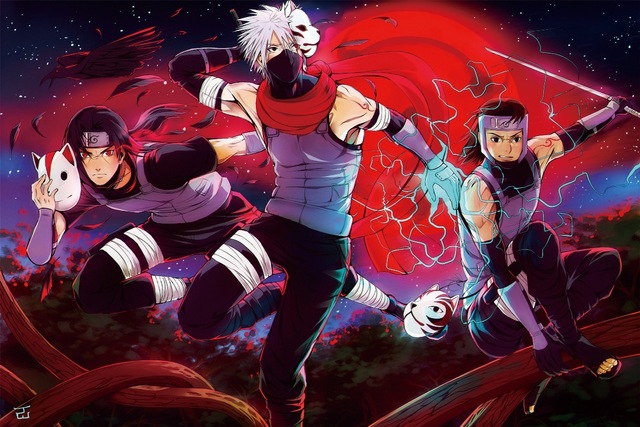 640x427 Naruto Kakashi Hatake Anbu Tenzou Art Itachi Uchiha Living Room - Itachi Uchiha Painting
