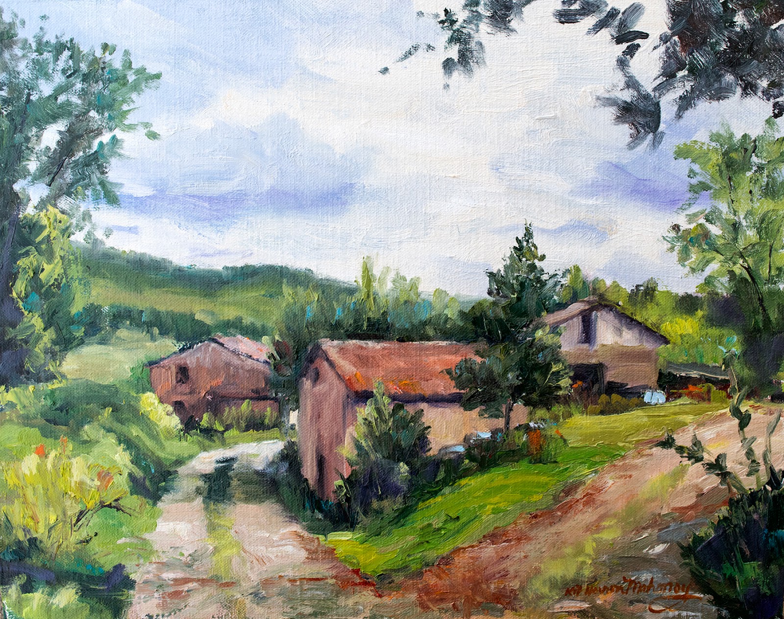 1600x1263 Kit Hevron Mahoney Fine Art Km3008 Countryside Morning By - Italian Countryside Painting