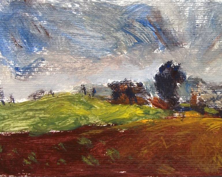 770x616 Saatchi Art Italian Landscape Hills, Trees, Land, Storm, Sky - Italian Countryside Painting