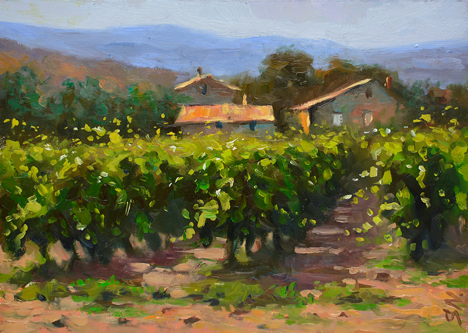 950x676 Tuscany Village, Countryside Of Italy. Italian Landscape Oil - Italian Countryside Painting