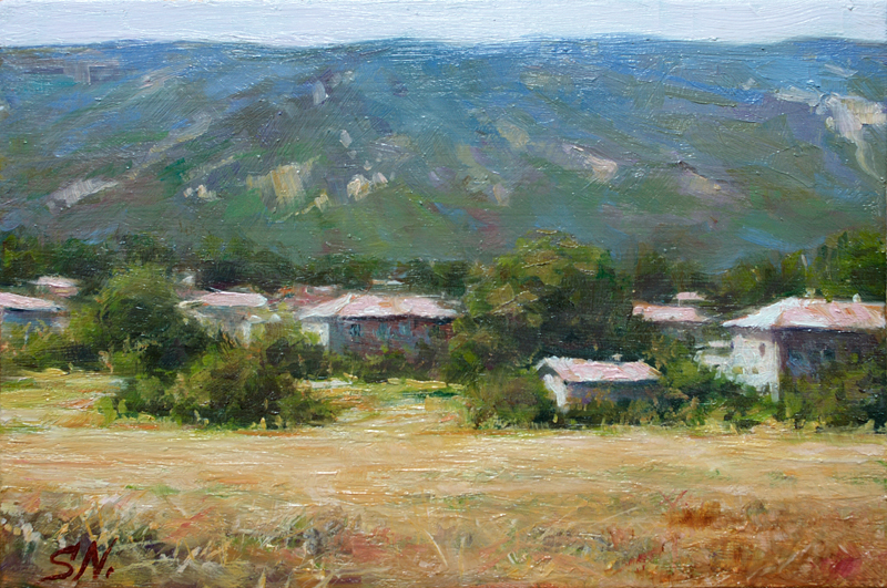 800x531 Tuscany Village Landscape Oil Painting Of Italian Countryside - Italian Countryside Painting