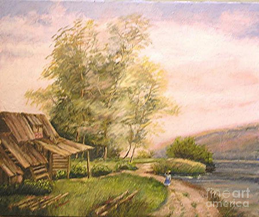 900x756 Italian Countryside Painting By Nicholas Minniti - Italian Countryside Painting