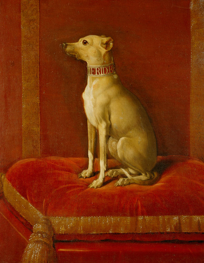 699x900 One Of Frederick Ii Italian Greyhounds Painting By German School - Italian Greyhound Painting