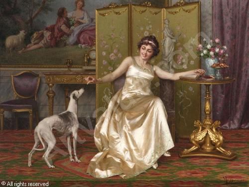 500x377 Pin By Oros Art On Animals And Birds Bird And Animal - Italian Greyhound Painting