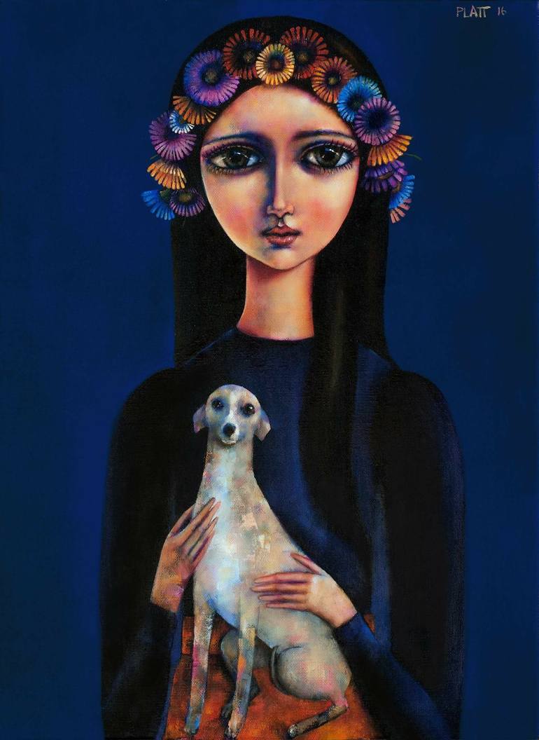 770x1056 Saatchi Art Girl With An Italian Greyhound Limited Edition 20 - Italian Greyhound Painting