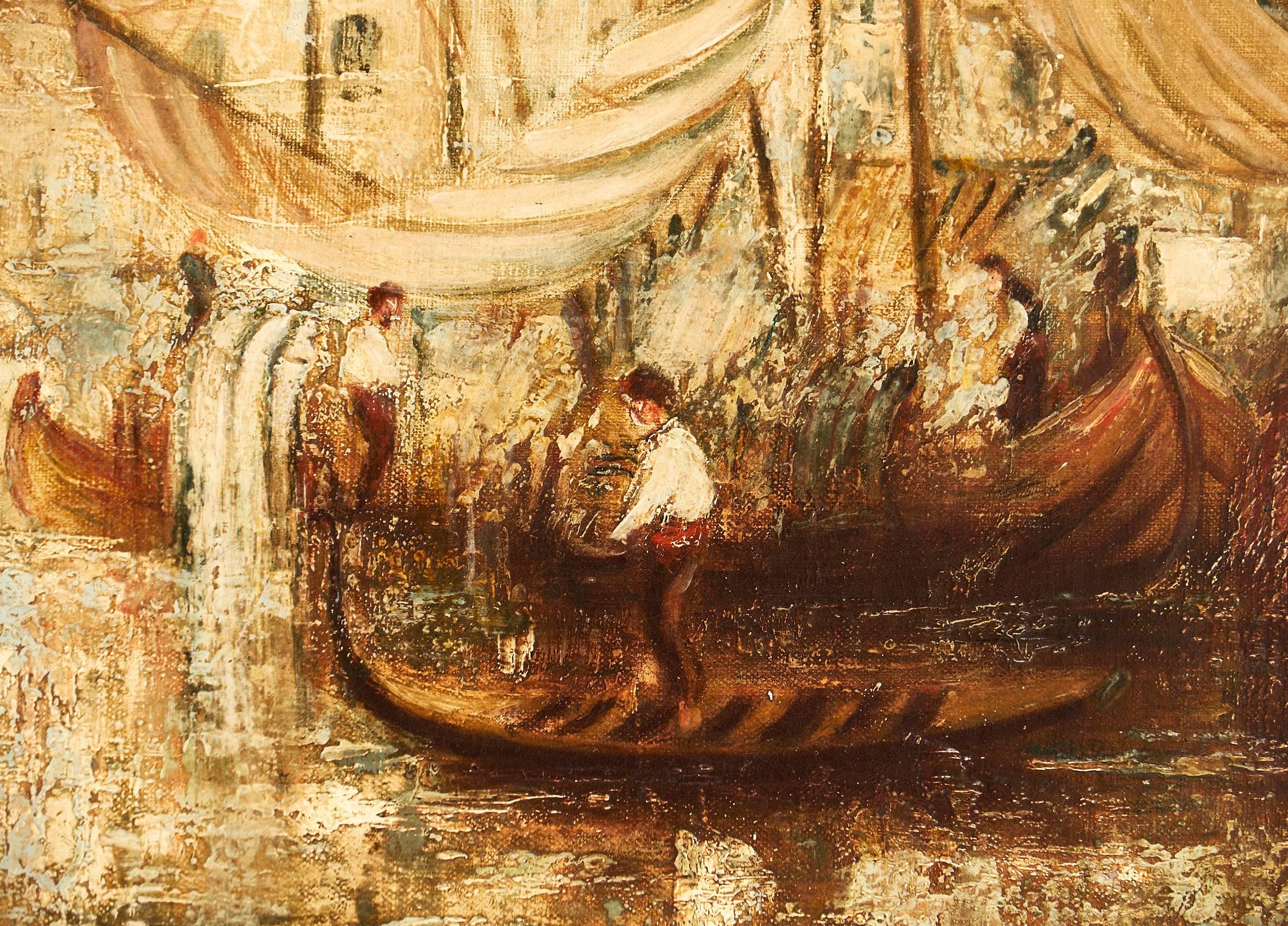 2226x1600 Vintage Italian Oil Painting Of Venice For Sale - Italian Oil Painting