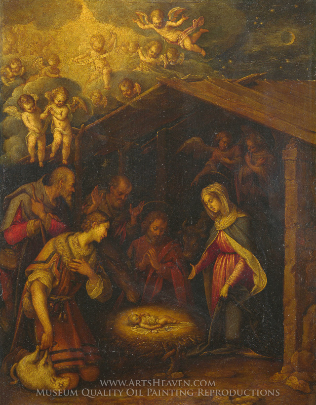 640x820 Reproduction Painting Italian Painter Adoration - Italian Painting