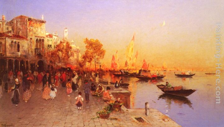 720x409 Wilhelm Von Gegerfelt An Italian Port Painting Anysize 50% Off - Italian Painting