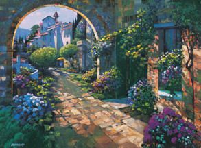 293x216 Villa Cipriani Archway By Howard Behrens Italian Painting Fine Art - Italian Villa Painting