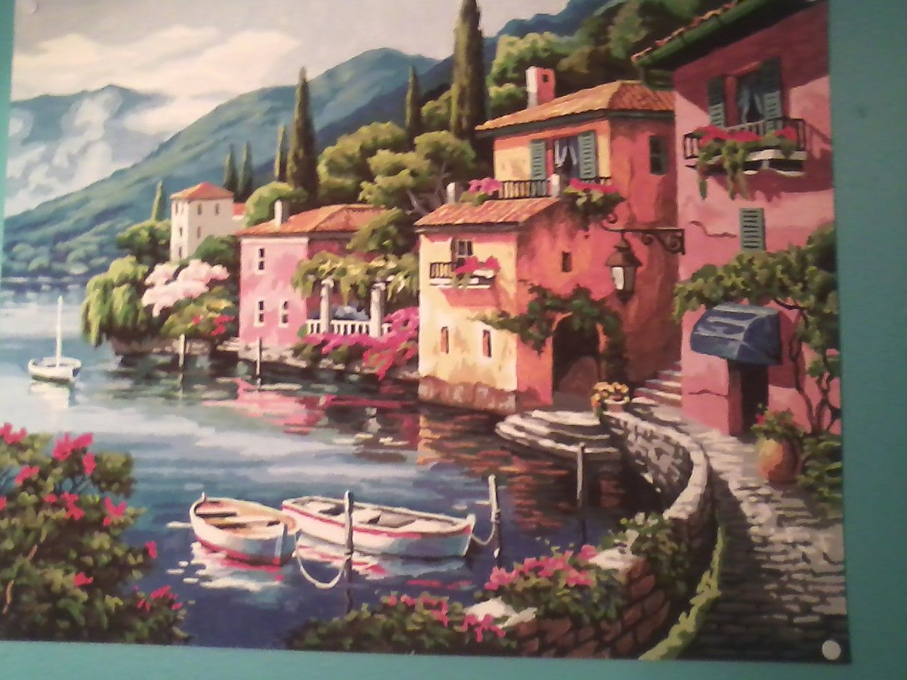 1280x960 Italian Village Paintings Paintings - Italian Village Painting