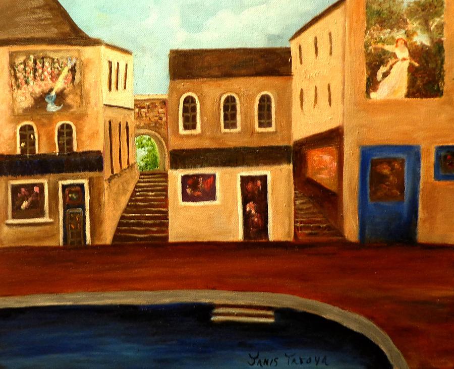 900x732 Old Italian Village Painting By Janis Tafoya - Italian Village Painting