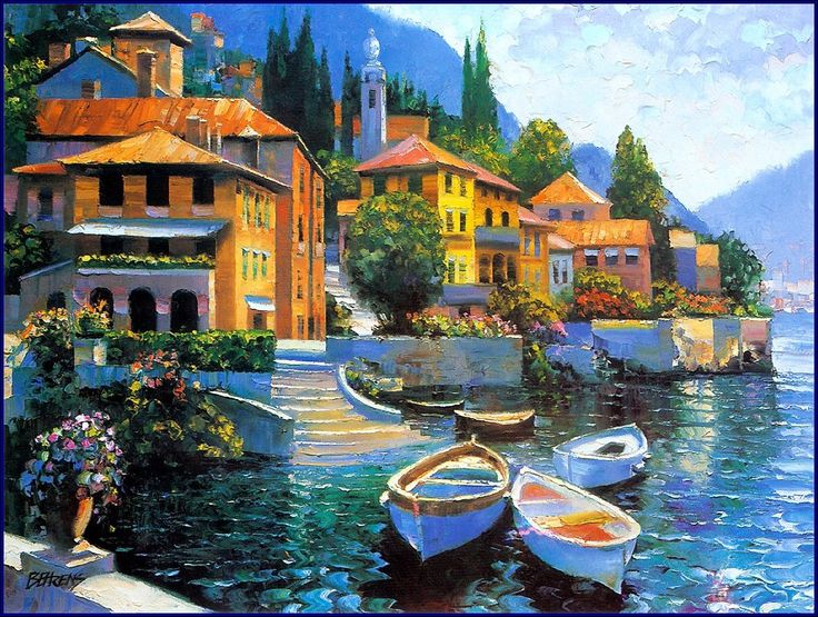 736x555 Photos Italian Village Paintings, - Italian Village Painting