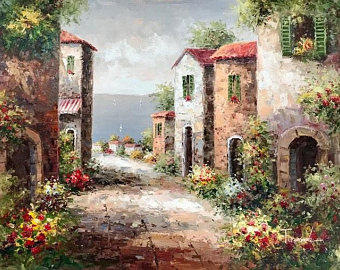 Italian Village Painting at PaintingValley.com | Explore collection of ...