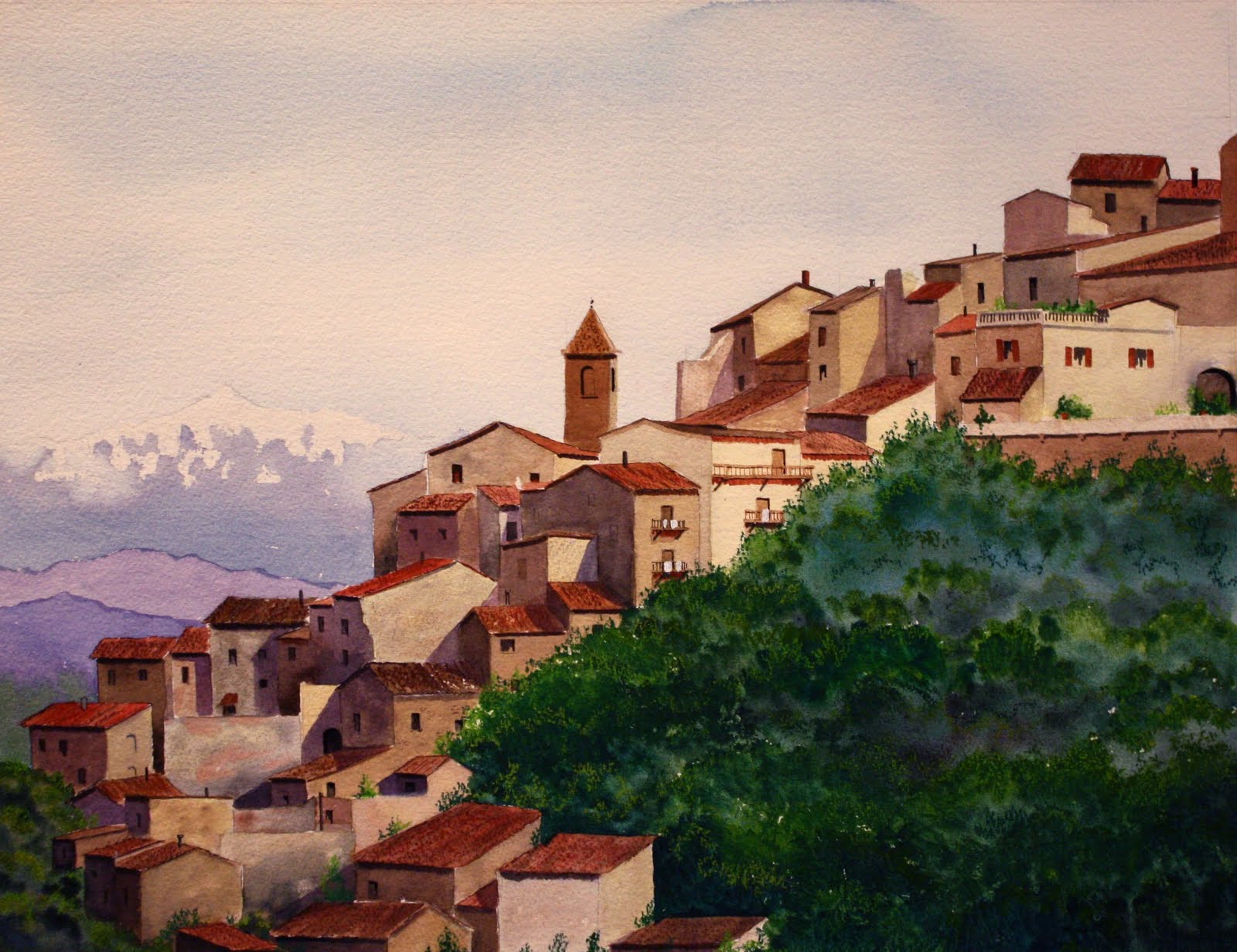 1600x1231 Reflections On A Life In Medicine, Art, And Pasta Italian Villages - Italian Village Painting