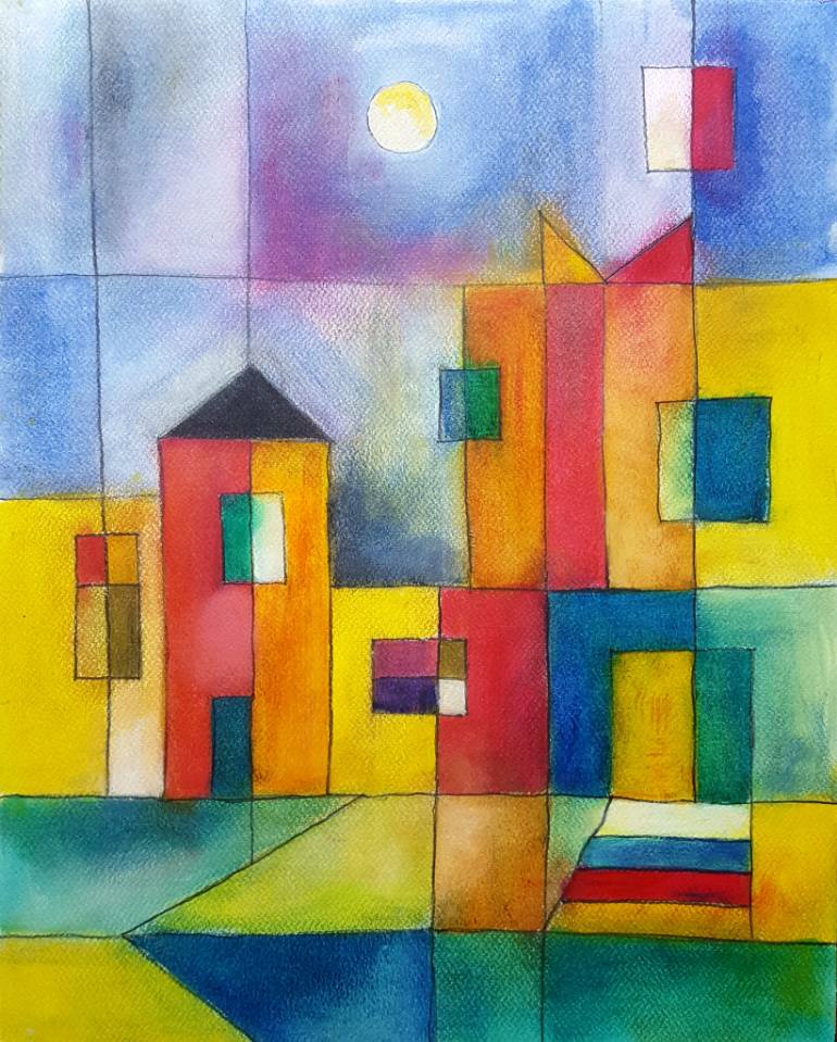 770x959 Saatchi Art Borgo Italiano - Italian Village Painting
