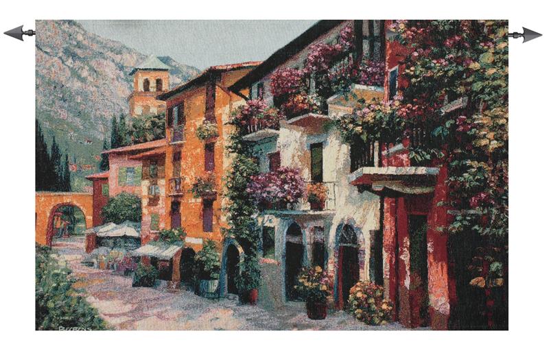 800x515 Village Hideaway Tapestry Wall Hanging Italian Country 53x35 Ebay - Italian Village Painting