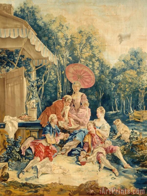 602x800 Francois Boucher The Collation From A Set Of The Italian Village - Italian Village Painting